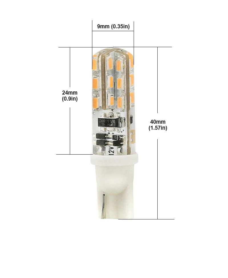 T10 Wedge Base, 194 LED Bulb, 12V 1W 3000K(Warm White) - Image 2