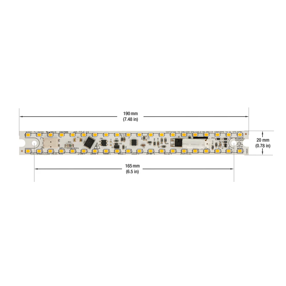 7.5 inch Linear LED Module TL19020, 120V 20W 3000K(Warm White) - Image 2