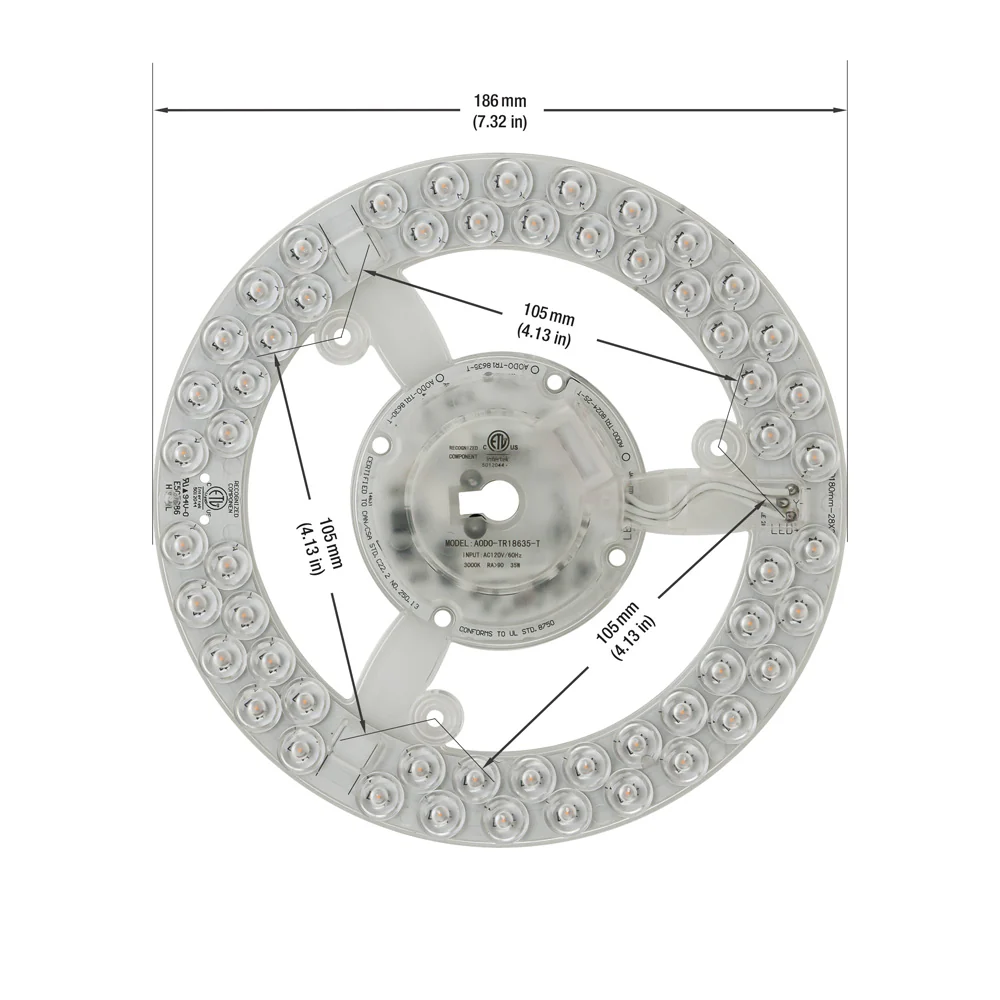 7.3 inch Round Disc LED Module TR18635-T, 120V 35W 3000K(Warm White) - Image 3