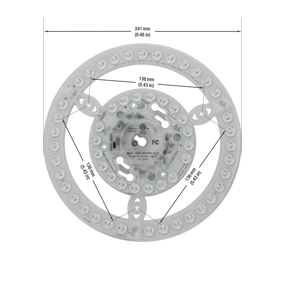 9.4 inch Round Disc LED Module TR24030-T, 120V 30W 3CCT(3K, 4K, 5K) - Image 3