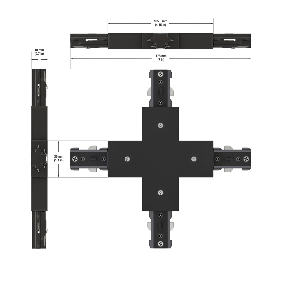 Track Cross Joiner Black H-Type 0337-CJB - Image 2