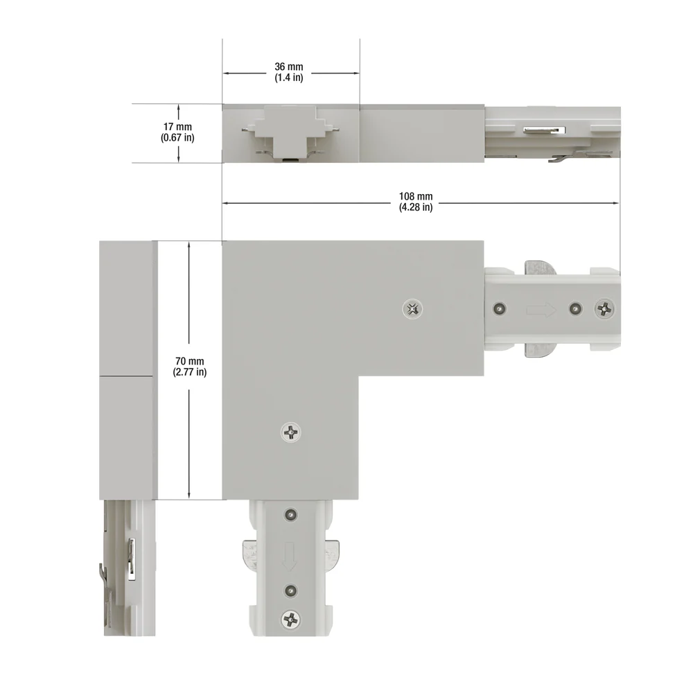 Track L shape Joiner White H-Type 0335-LJW - Image 2
