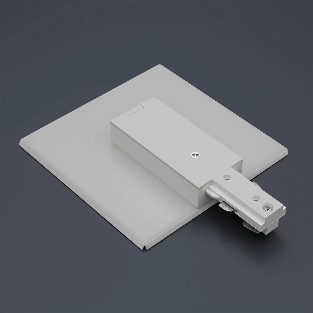 Track Live End Joiner with Cover White LW-TR02-W