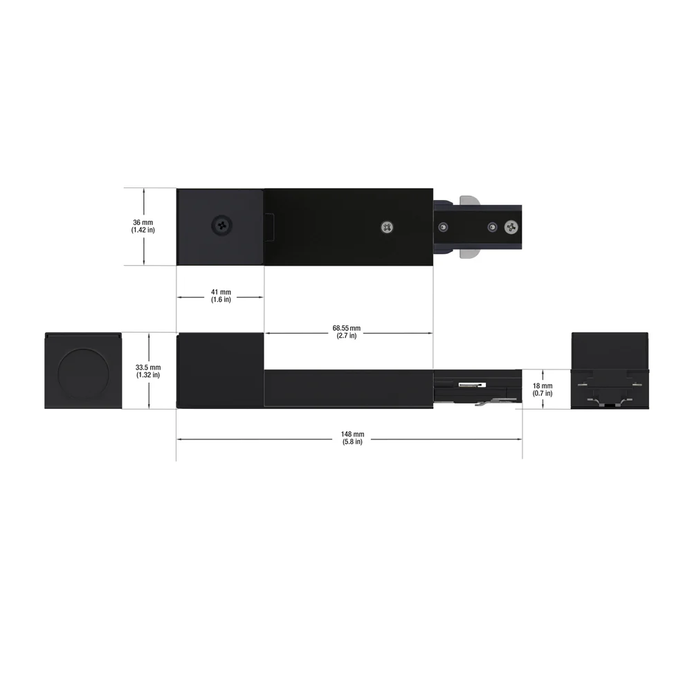Track Live End Conduit Joiner Black LW-TR03-B - Image 2