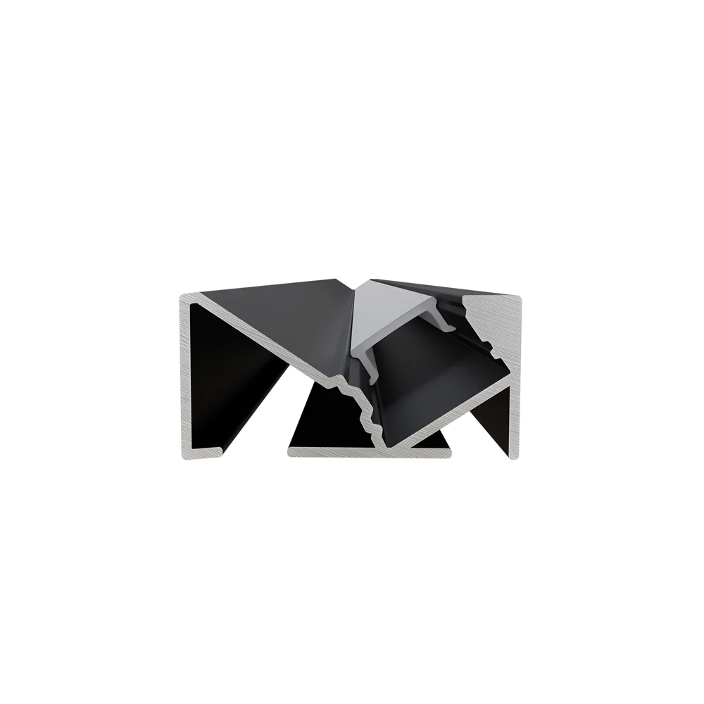 Type 106B Black 45-degree Linear Architectural Light Fixture Profile, 2.4Meters (94.4inches) - Image 4