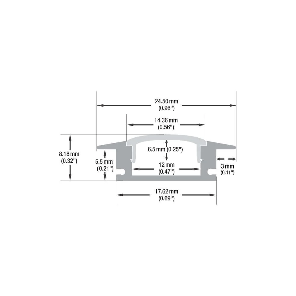 Type 11, Recessed Linear Architectural LED Aluminum channel, 3Meters (118inches) - Image 2