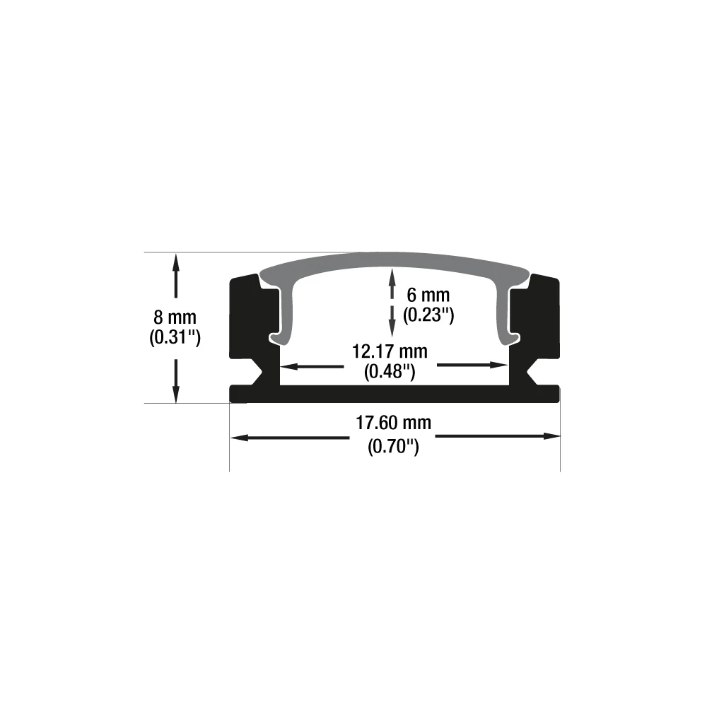 Type 141 Black, Linear Architectural Light Fixture Profile, 3Meters (118inches) - Image 2
