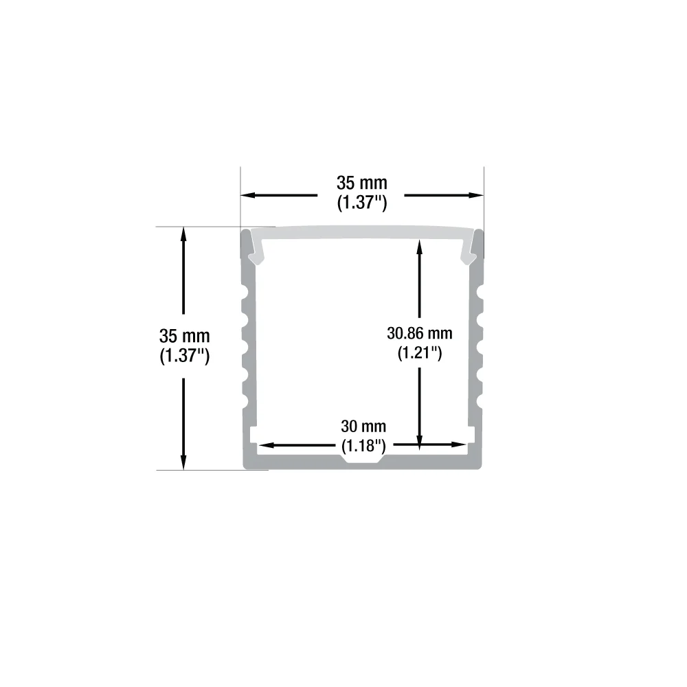 Type 23, Linear Architectural LED Aluminum channel, 3Meters (118inches) - Image 2