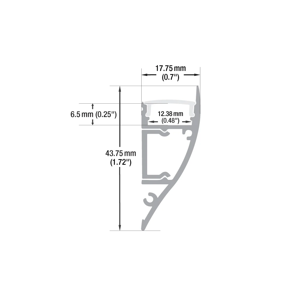 Type 28, Linear Wall Mount LED Aluminum Channel for Cove Lighting, 3Meters (118inches) - Image 2