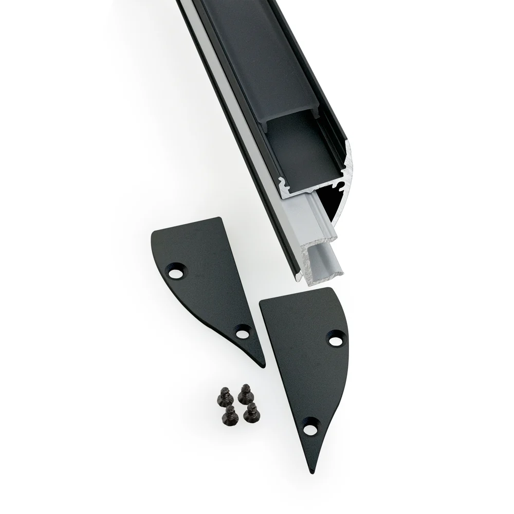 Type 28B Black Linear Wall Mount Aluminum LED Channel for Cove Lighting, 3Meter(118inches)
