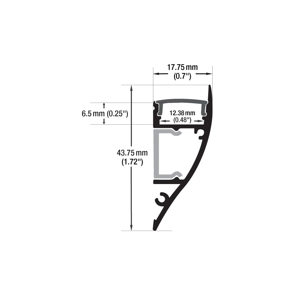 Type 28B Black Linear Wall Mount Aluminum LED Channel for Cove Lighting, 3Meter(118inches) - Image 2
