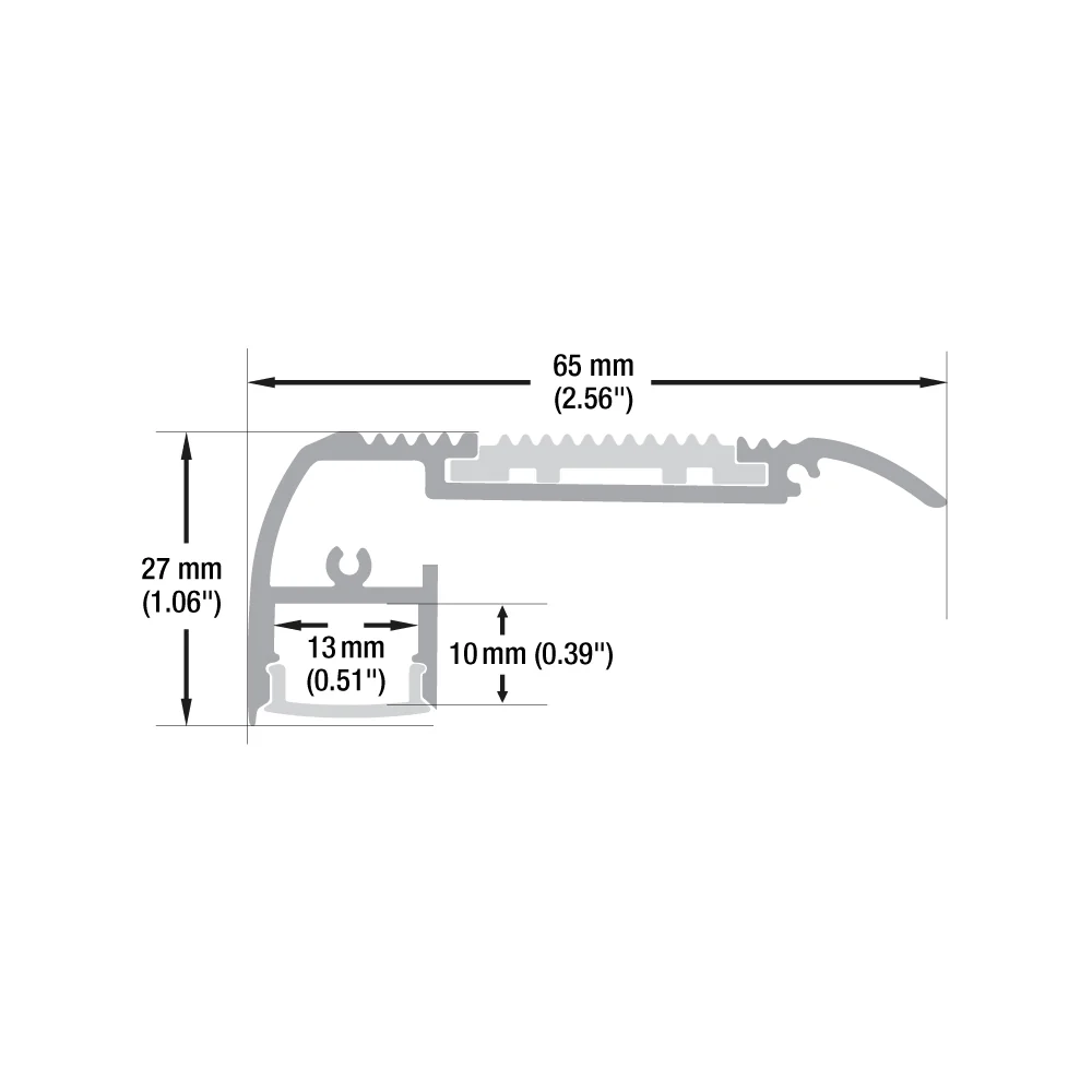Type 29, Step Edge Linear Architectural LED Aluminum channel, 3Meters (118inches) - Image 2