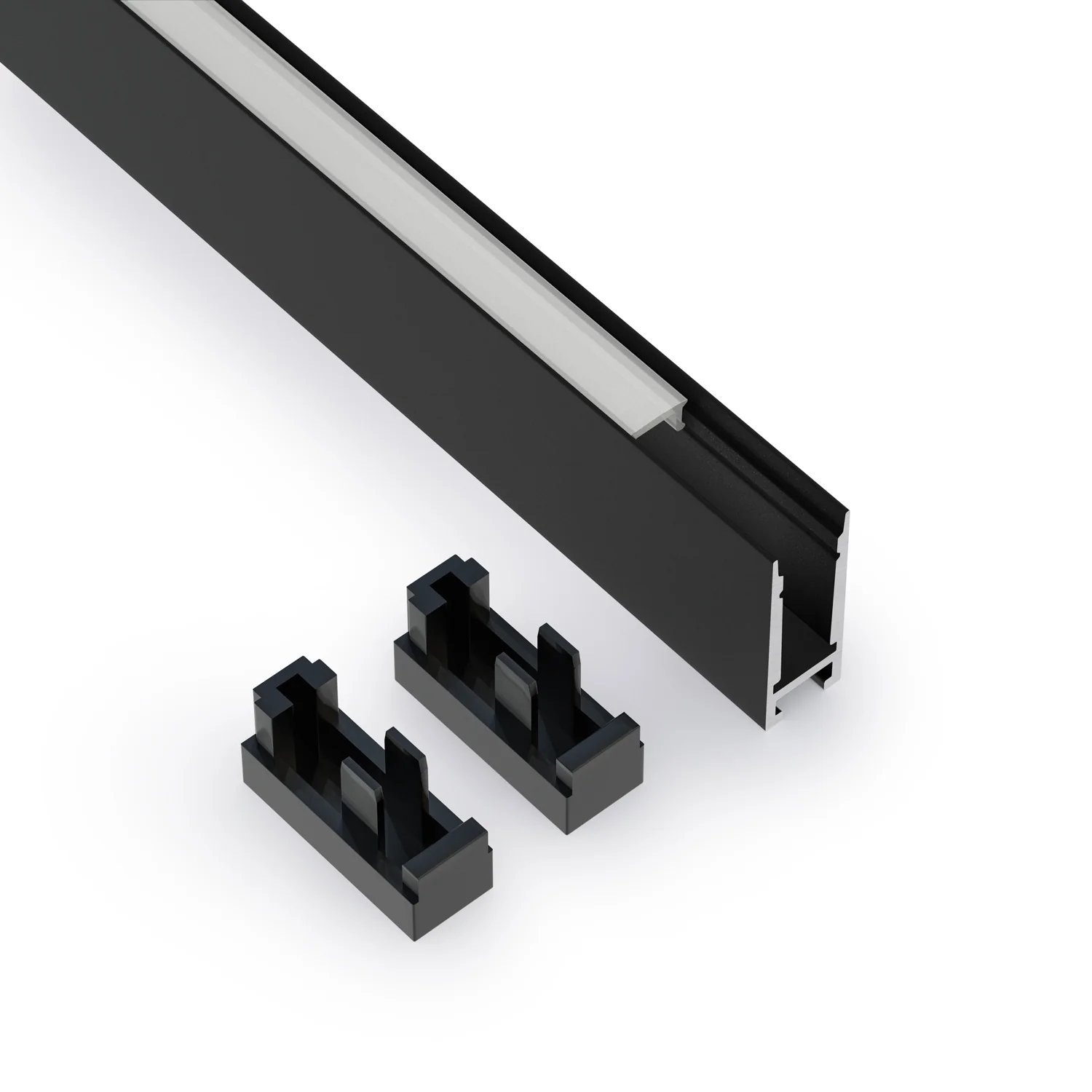 Type 42, Narrow Black hanging Aluminum LED Channel, 3Meters (118inches) - Image 4