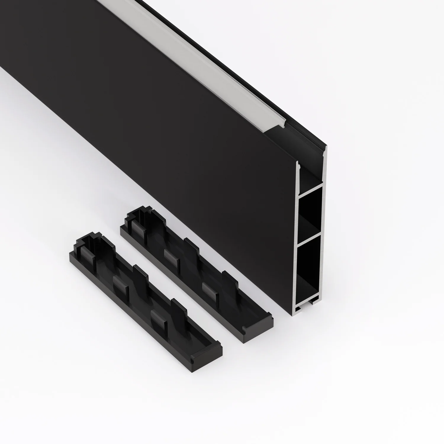 Type 44, Narrow Black hanging Aluminum LED Channel, 3Meters (118inches) - Image 4