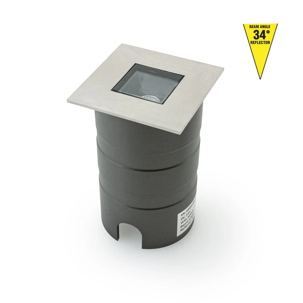 Square Inground Up light 34° Reflector, 24V 5W 3000K(Warm White) - Image 3