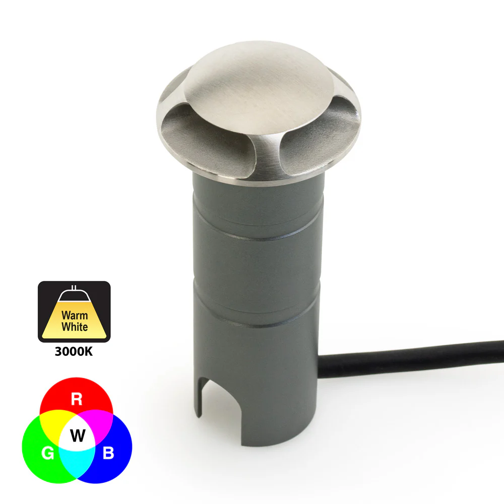 Dia Recessed LED In Ground Driveway light Four-way trim, 12-24V 3W 3000K/RGBW - Image 3