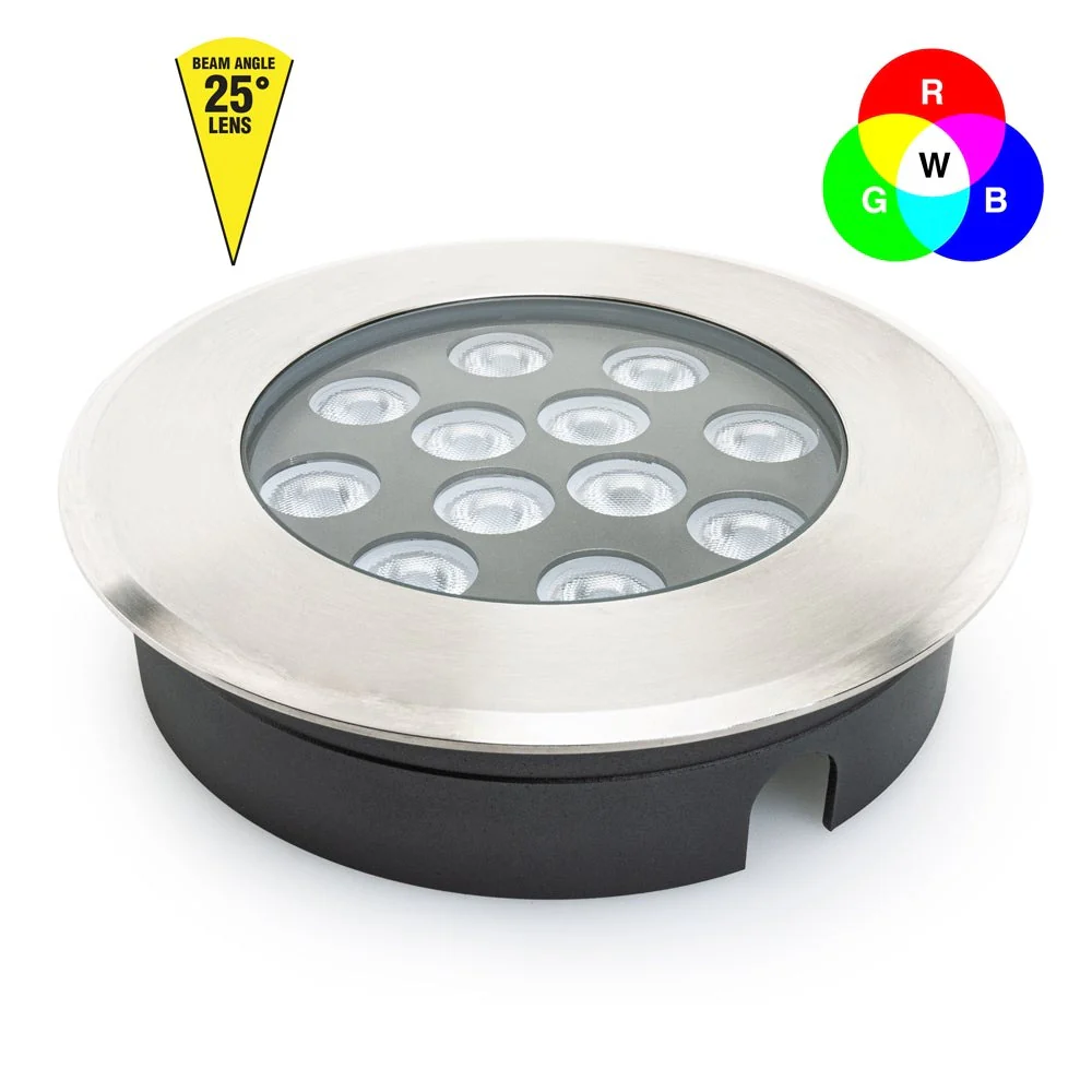 UL-1201-1500(RGBW)-I LED Dia Round Shallow Recessed In Ground Light 24V 15W RGBW - Image 3