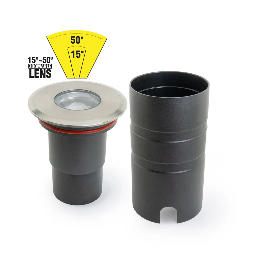 UL-8W-COB-0800-J Dia Round Adjustable Beam Direction Zoomable In-Ground Up light 12-24V 8W 3000K(Warm White) - Image 3