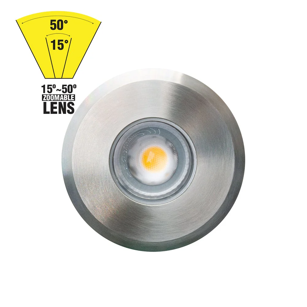 UL-8W-COB-0800-J Dia Round Adjustable Beam Direction Zoomable In-Ground Up light 12-24V 8W 3000K(Warm White) - Image 4