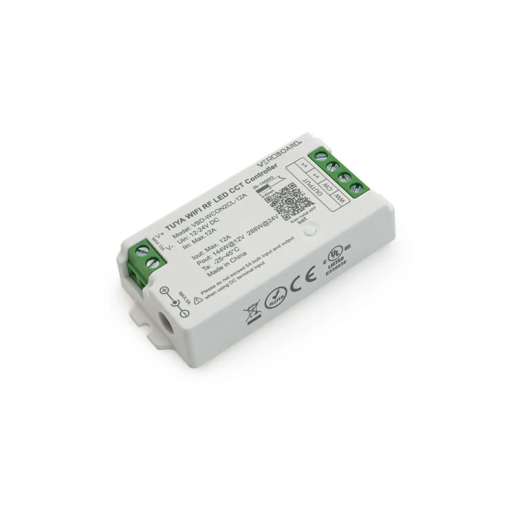 WCON2CL-12A-CCT RF LED Light Dim & CCT Receiver 12-24V DC 2.4G Tuya App - Image 3