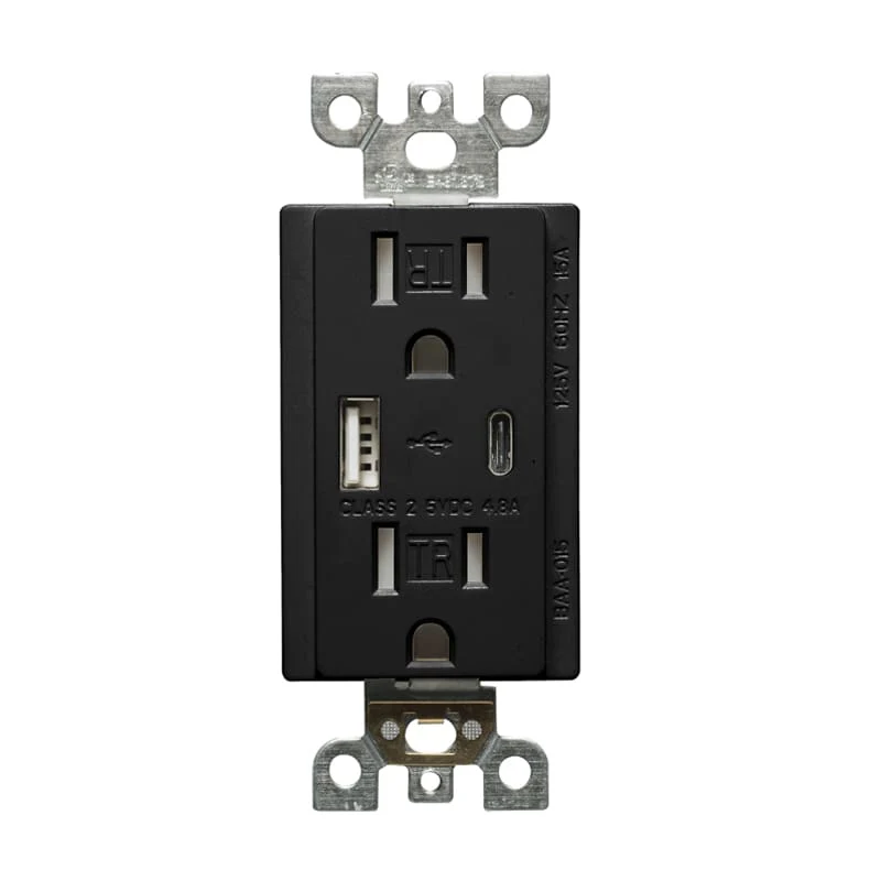 Votatec USB Charger & Duplex Receptacle (TR) TYPE A+C BAA-015 125V 15A - Image 2