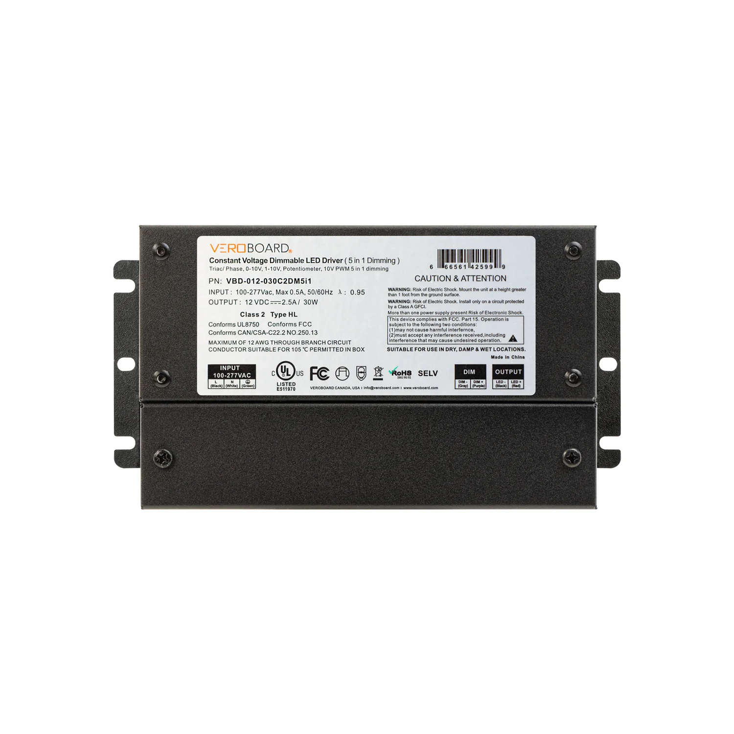 5in1 Dimming Triac/Phase/MLV/ELV/0-10V/Potentiometer/10V PWM, LED Driver 12V 30W - Image 4