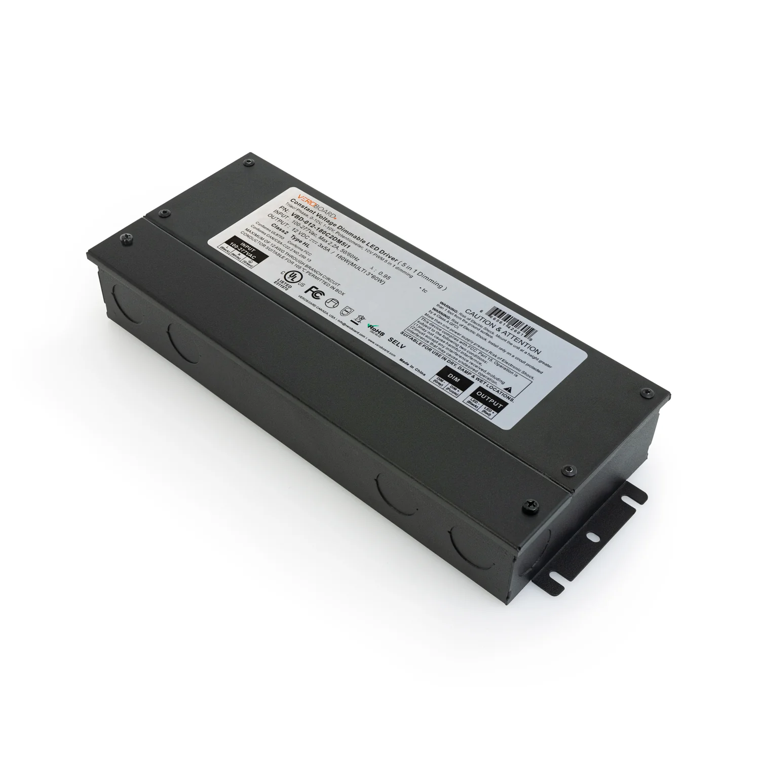 5in1 Dimming Triac/Phase/MLV/ELV/0-10V/Potentiometer/10V PWM LED Driver, 12V 180W - Image 5