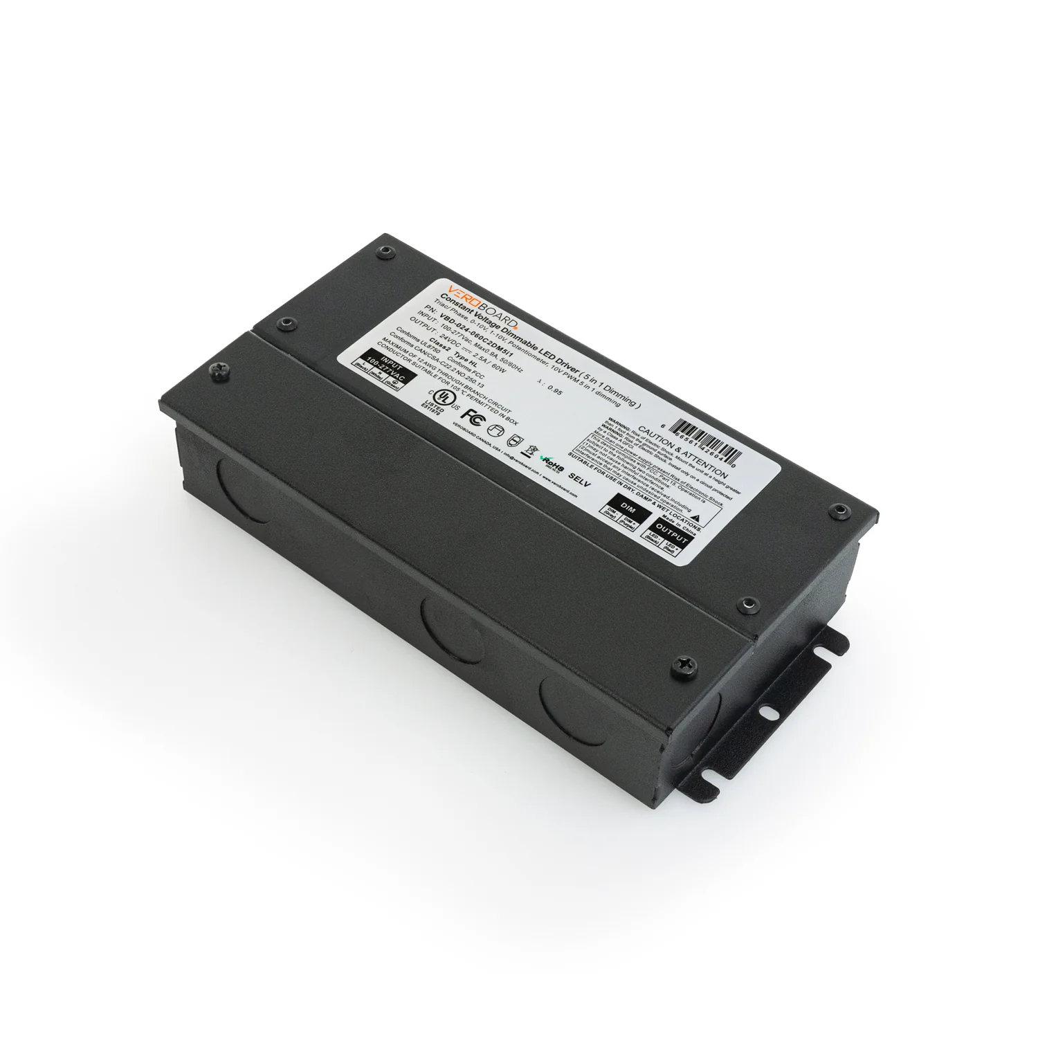 5in1 Dimming Triac/Phase/MLV/ELV/0-10V/Potentiometer/10V PWM LED Driver, 24V 60W - Image 5