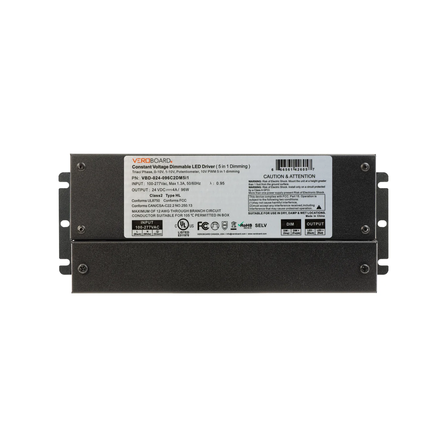 5in1 Dimming Triac/Phase/MLV/ELV/0-10V/Potentiometer/10V PWM LED Driver, 24V 96W - Image 4