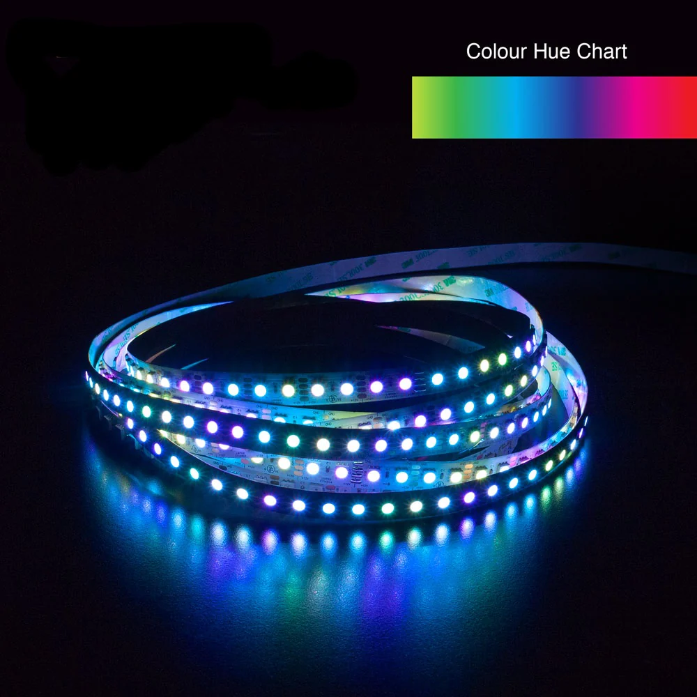 5M(16.4ft) Indoor LED Strip WS2815, 12V 4.5(w/ft) 96(LEDs/m) Addressable RGB Gold PCB