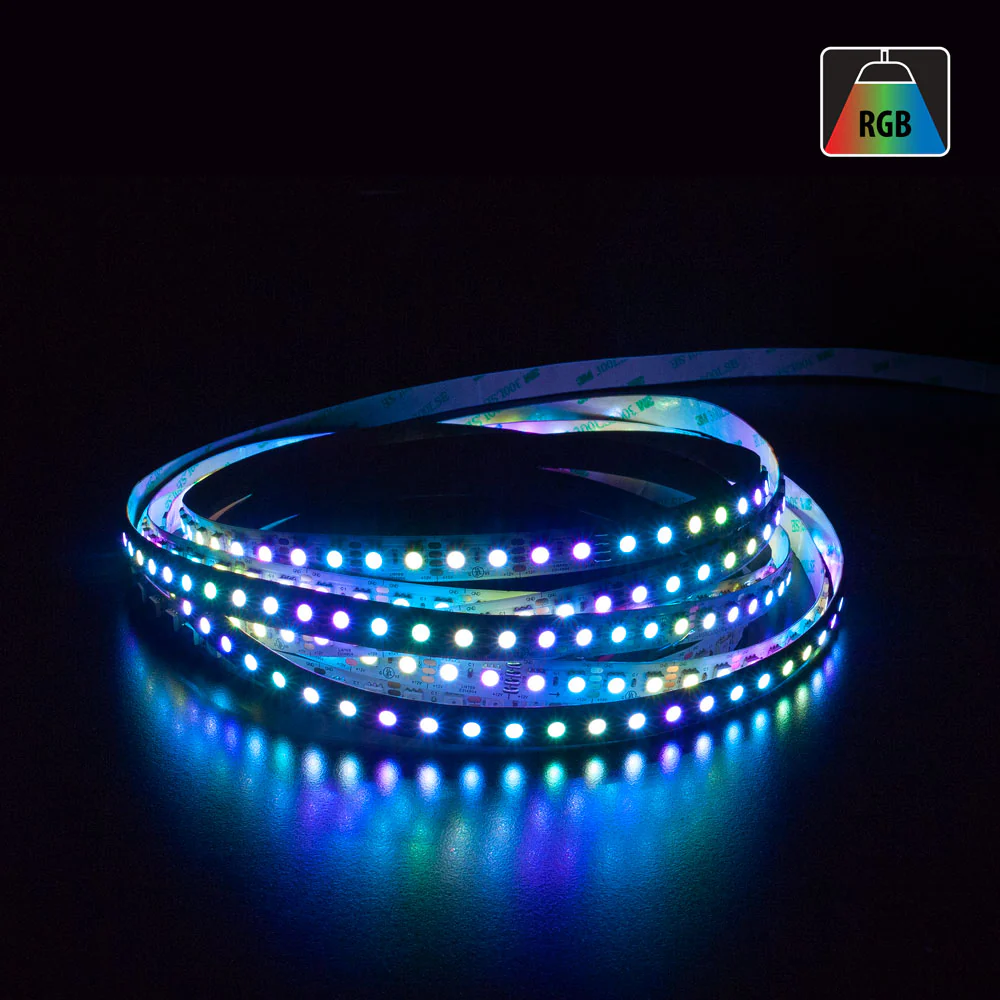 5M(16.4ft) Indoor LED Strip WS2815, 12V 4.5(w/ft) 96(LEDs/m) Addressable RGB Gold PCB - Image 3