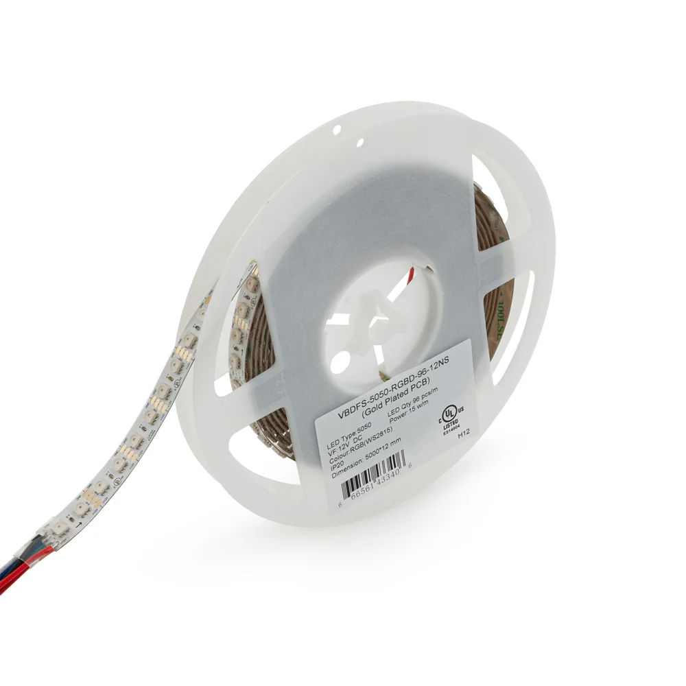 5M(16.4ft) Indoor LED Strip WS2815, 12V 4.5(w/ft) 96(LEDs/m) Addressable RGB Gold PCB - Image 6