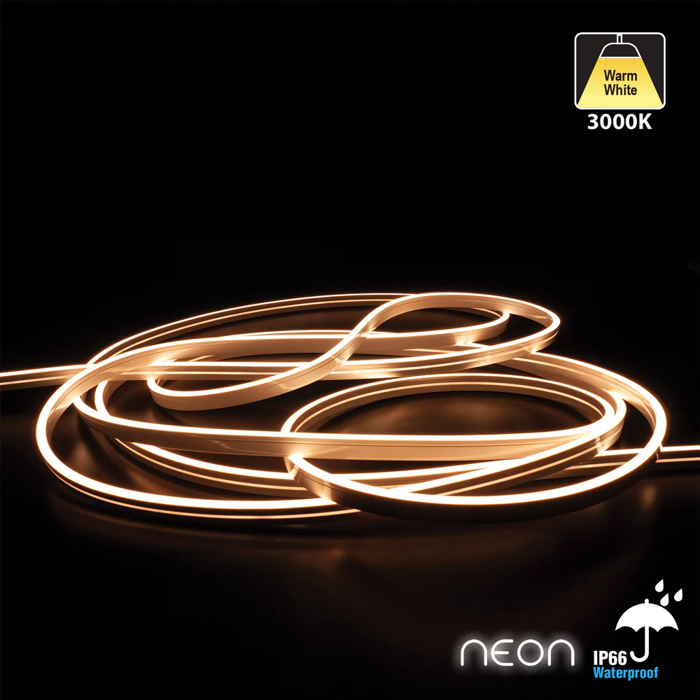 5M(16.4ft) LED Neon light Strip FS-WW Neon-4MM-168 LED/m, 3000K Dimmable Silicone Waterproof Casing Side Emitting. - Image 3