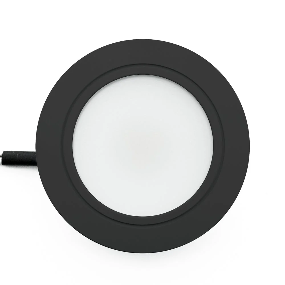 R25-12V-Black Round LED Cabinet Puck Light, 12V 2.5W CCT(2.4K, 2.7K, 3K, 3.5K, 4K, 5K) - Image 3