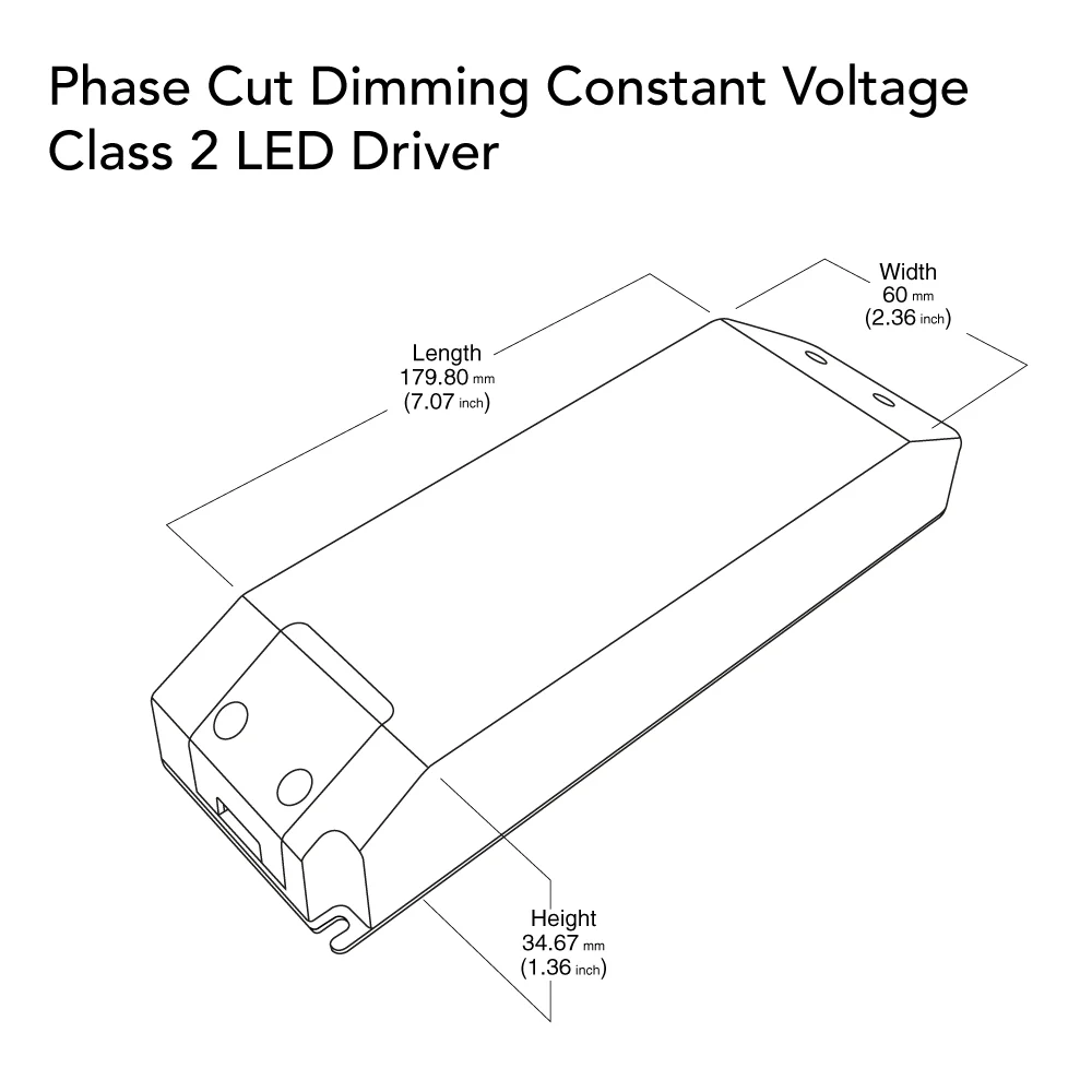 VBD-012-060DM Triac Dimmable Constant Voltage LED Driver, 12V 5.0A 60W - Image 4