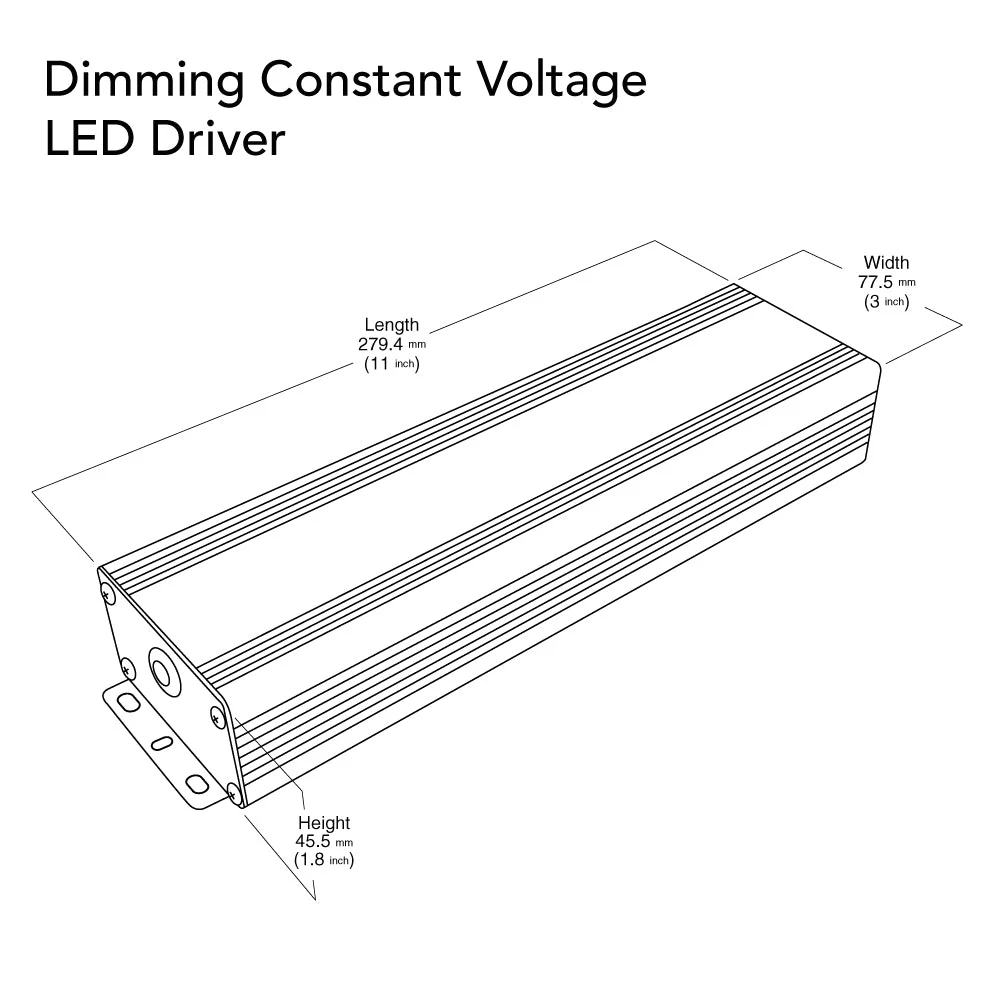 VBD-024-288VTD52J2V2 Triac/0-10V Dimmable LED Driver, 24V 288W(3x96W) 100-277V AC - Image 4