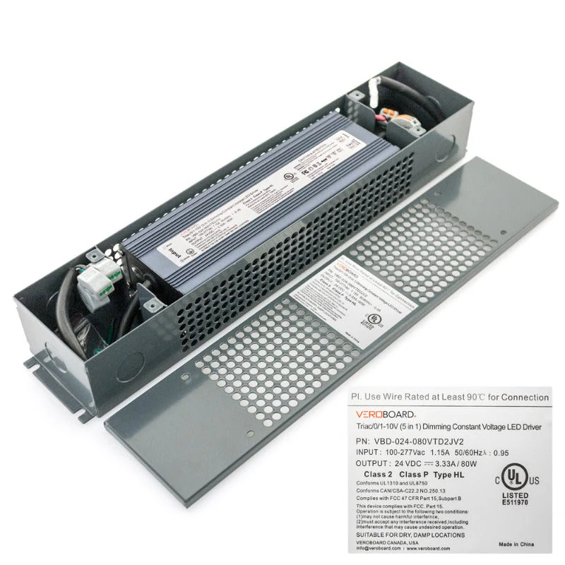 VBD-024-080VTD2JV2 Triac/0-10V Dimmable LED Driver, 24V 80W 100-277V AC - Image 4