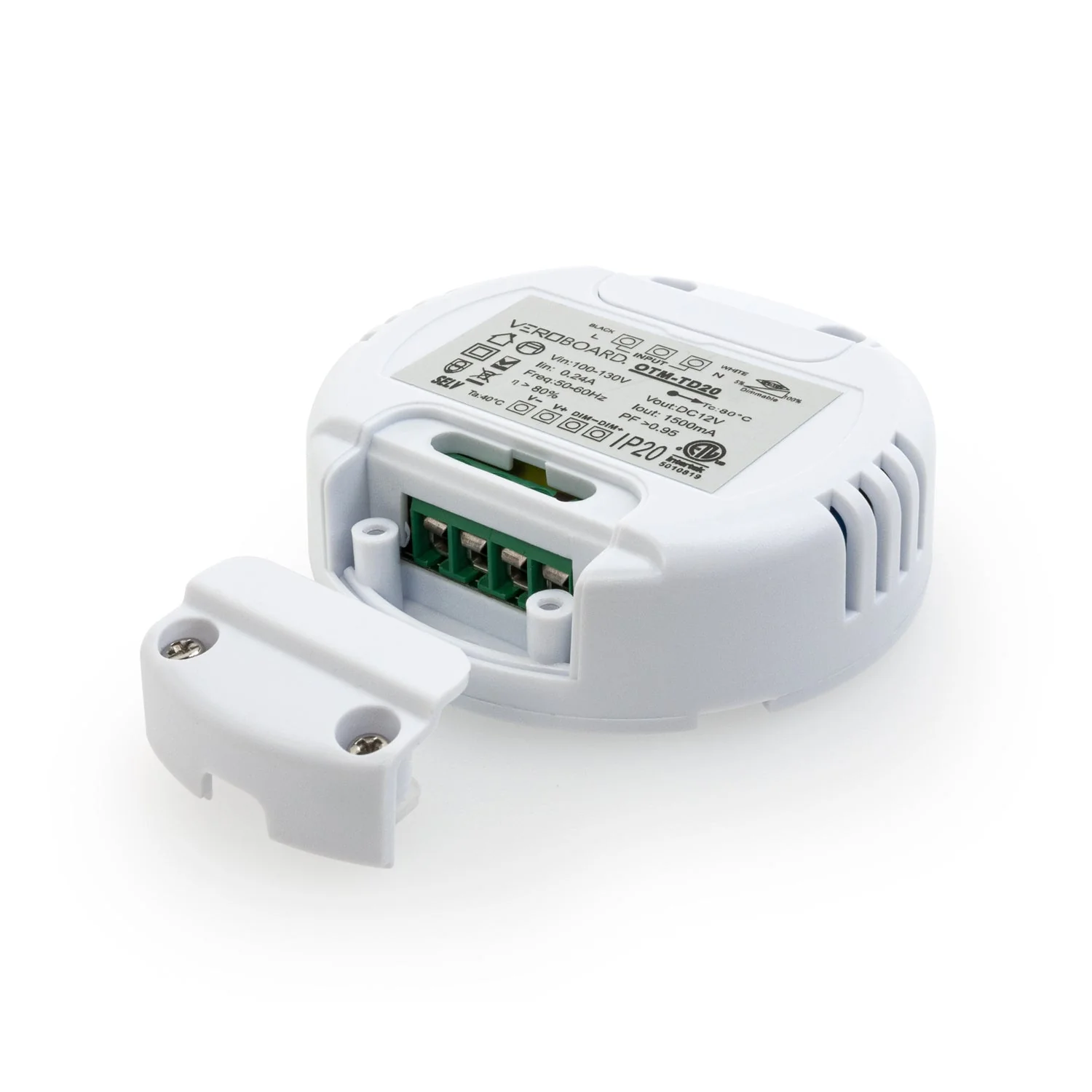 OTM-TD20 Constant Voltage LED Driver, 0-10V Dimming LED Driver 12V 18W - Image 3