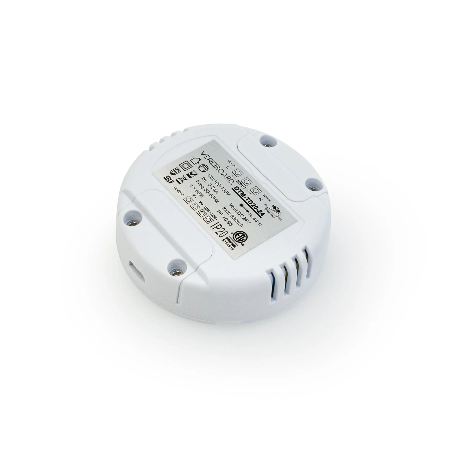 OTM-TD20-24 Constant Voltage LED Driver, 24V 0.83A 20W 0-10V Dimmable - Image 4