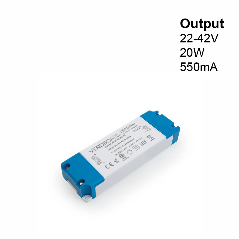 OTM-TD253100-550-20 Constant Current Triac Dimming LED Driver, 550mA 22-42V 20W Dimmable