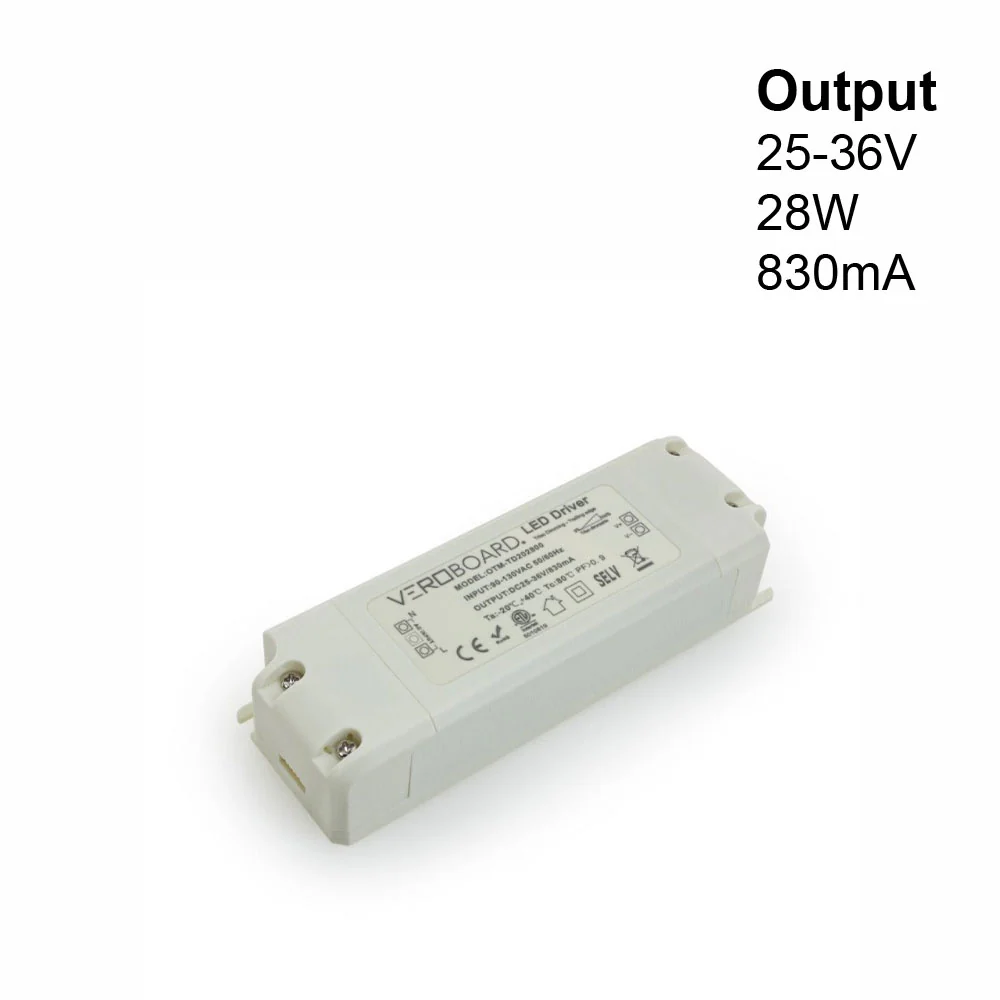OTM-TD202800-830-28 Constant Current Triac Dimming LED Driver, 830mA 25-36V 28W