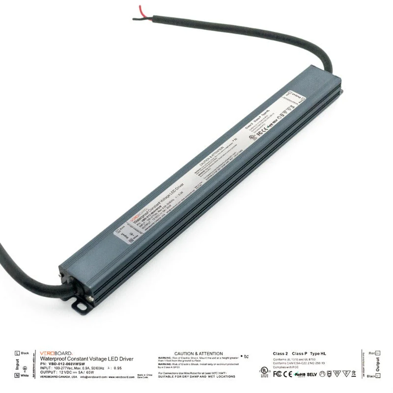 Super Slim VBD-012-060VWSW Non-Dimmable LED Driver, 12V 5A 60W - Image 3
