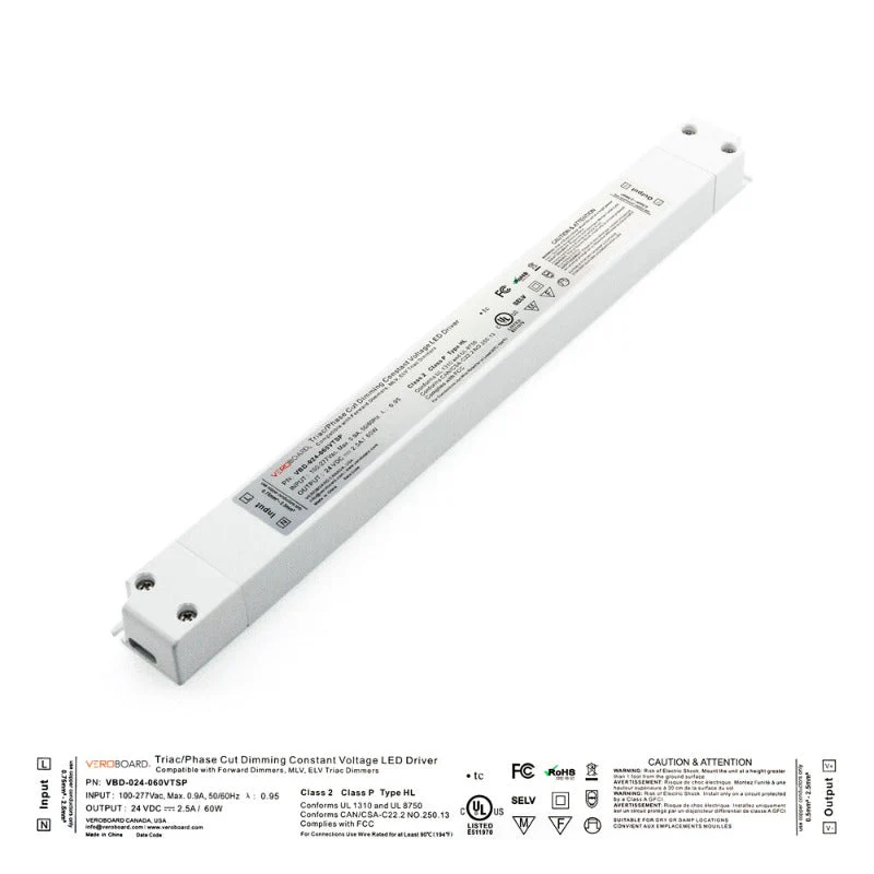 Super Slim VBD-024-060VTSP Triac Dimmable Constant Voltage LED Driver, 24V 2.5A 60W - Image 3