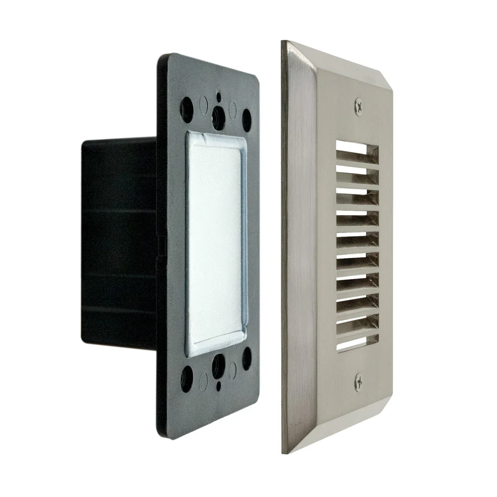 Vertical RT05HV Single Gang LED Step light, 100-240V or 12V 2W 3000K(Warm White) Brushed Nickel - Image 4