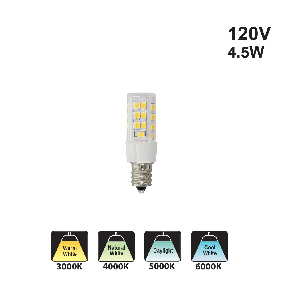 Votatec E12 LED E12-CR45LEDA-4.5W 120V 4.5W CCT(3K, 4K, 5K, 6K)