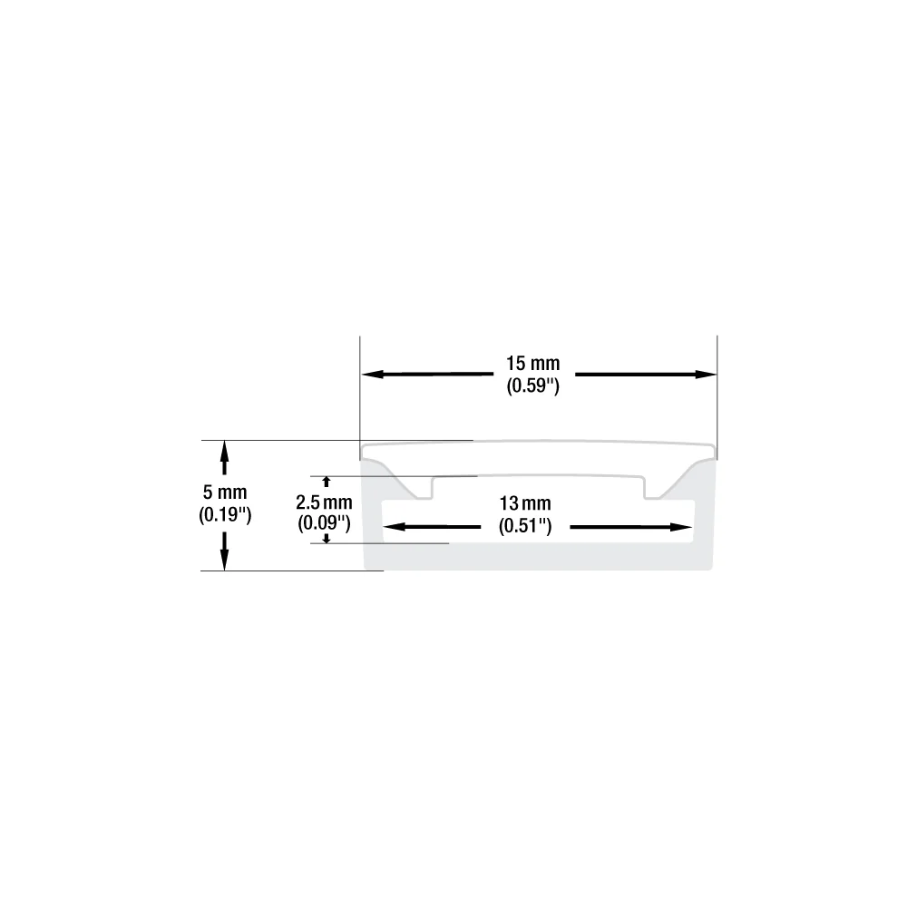 White Silicone Flexible LED Neon channel N1505-SF-C, per foot(30.5cm) SURFACE Mount - Image 2