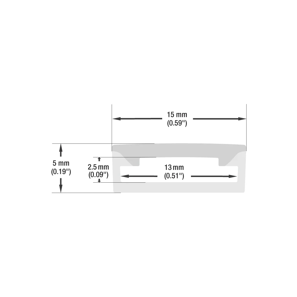 White Silicone Flexible LED Neon channel N1505-SF-W, per foot(30.5cm) SURFACE Mount - Image 2