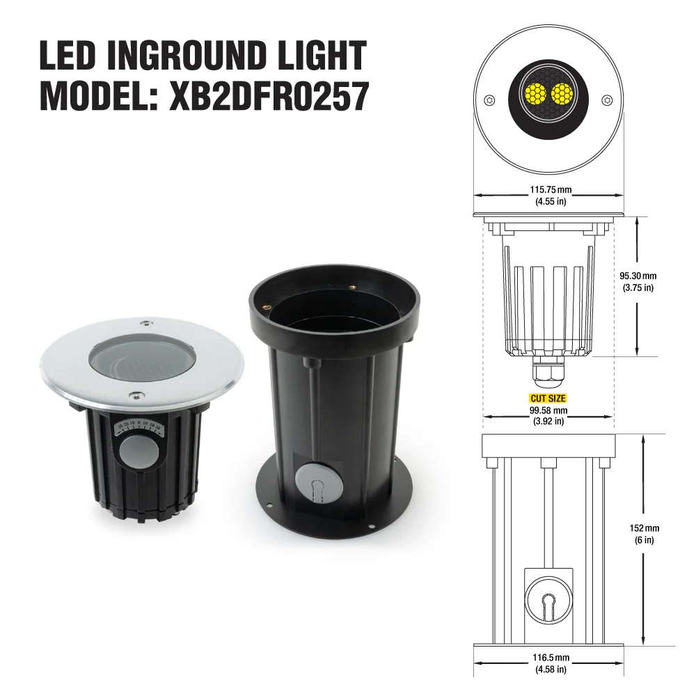 XB2DFR0257 Round Adjustable Beam Direction Up light, 24V 3.6W 3000K(Warm White) - Image 2