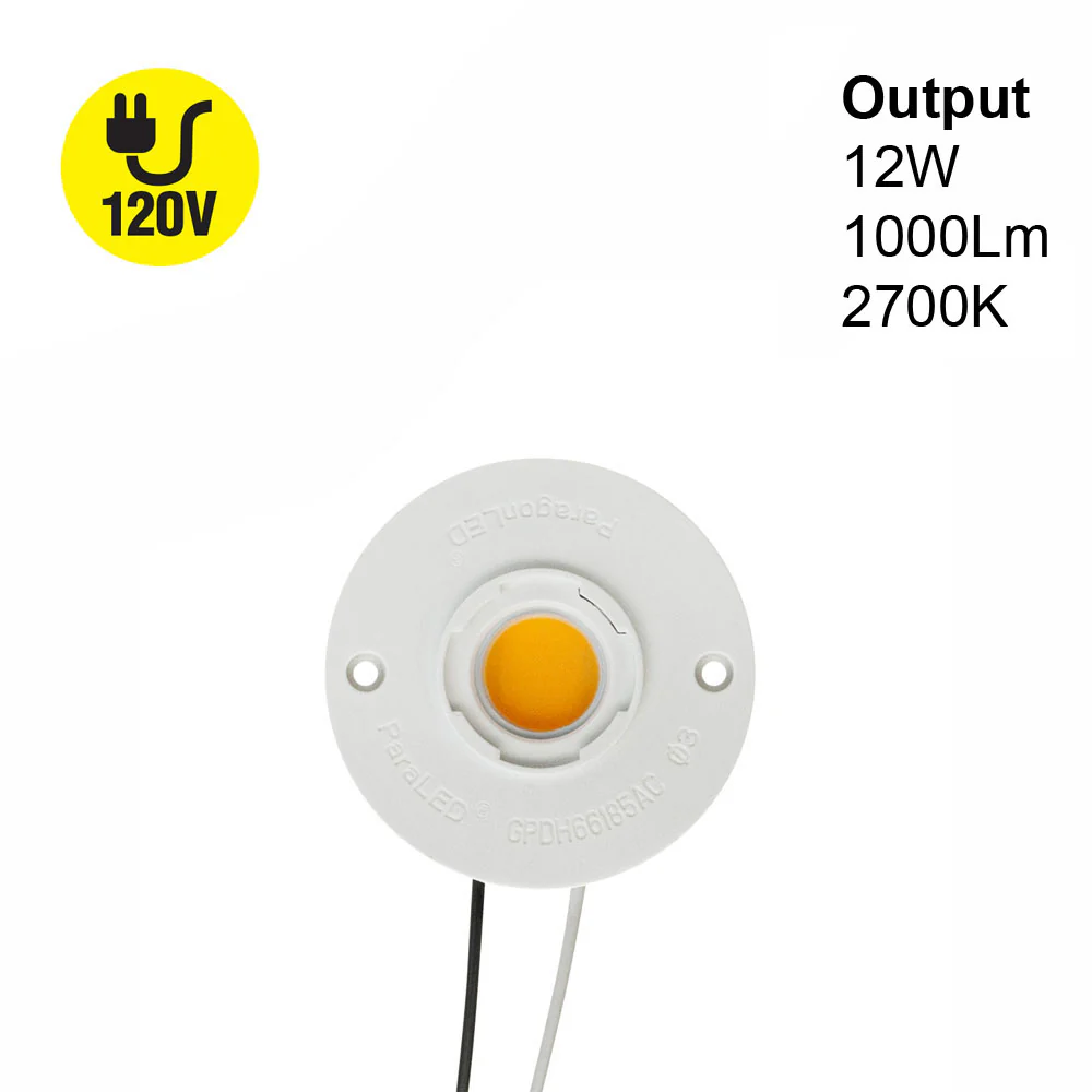 CBHT-42-36185-120V-27 COB Paragon LED Module with GPDH66185AC LED Holder, 120V 12W 2700K